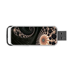 Fractal Black Pearl Abstract Art Portable Usb Flash (two Sides) by Nexatart