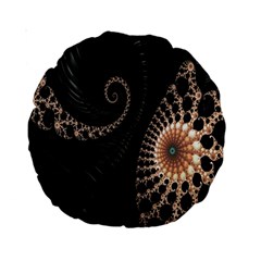 Fractal Black Pearl Abstract Art Standard 15  Premium Round Cushions by Nexatart