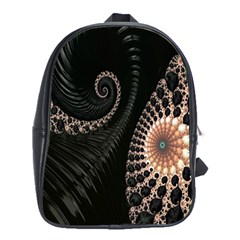 Fractal Black Pearl Abstract Art School Bags (xl)  by Nexatart