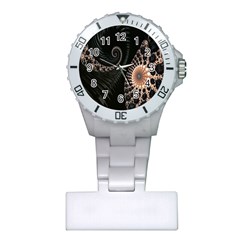 Fractal Black Pearl Abstract Art Plastic Nurses Watch by Nexatart