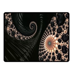 Fractal Black Pearl Abstract Art Double Sided Fleece Blanket (small)  by Nexatart