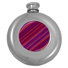 Stripes Course Texture Background Round Hip Flask (5 Oz) by Nexatart