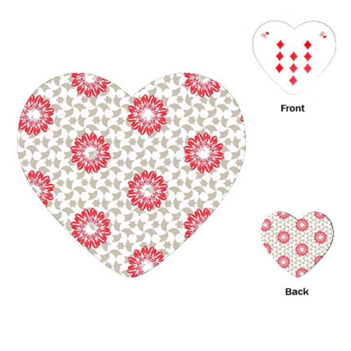 Stamping Pattern Fashion Background Playing Cards (Heart) 