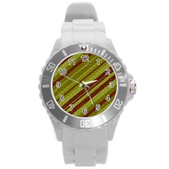 Stripes Course Texture Background Round Plastic Sport Watch (l) by Nexatart