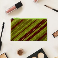 Stripes Course Texture Background Cosmetic Bag (xs) by Nexatart