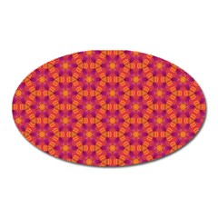 Pattern Abstract Floral Bright Oval Magnet by Nexatart