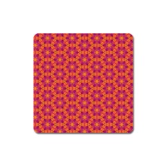 Pattern Abstract Floral Bright Square Magnet by Nexatart