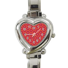 Pattern Abstract Floral Bright Heart Italian Charm Watch by Nexatart