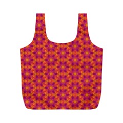 Pattern Abstract Floral Bright Full Print Recycle Bags (m)  by Nexatart