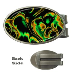 Glowing Fractal A Money Clips (oval)  by Fractalworld