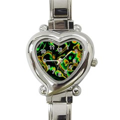 Glowing Fractal A Heart Italian Charm Watch by Fractalworld