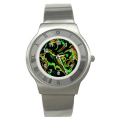 Glowing Fractal A Stainless Steel Watch by Fractalworld