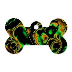 Glowing Fractal A Dog Tag Bone (one Side) by Fractalworld