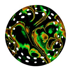 Glowing Fractal A Ornament (round Filigree) by Fractalworld