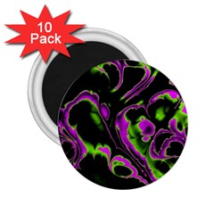 Glowing Fractal B 2 25  Magnets (10 Pack) 