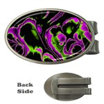 Glowing Fractal B Money Clips (Oval)  Front