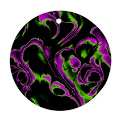 Glowing Fractal B Round Ornament (two Sides) by Fractalworld