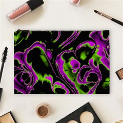 Glowing Fractal B Cosmetic Bag (large)  by Fractalworld