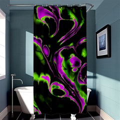 Glowing Fractal B Shower Curtain 36  X 72  (stall)  by Fractalworld