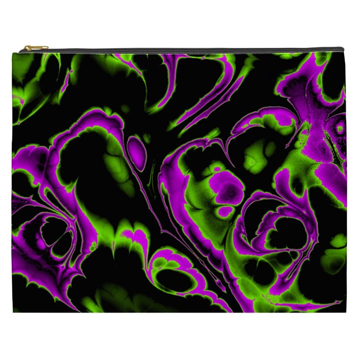 Glowing Fractal B Cosmetic Bag (XXXL) 