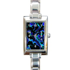 Glowing Fractal C Rectangle Italian Charm Watch by Fractalworld