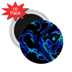 Glowing Fractal C 2 25  Magnets (10 Pack) 