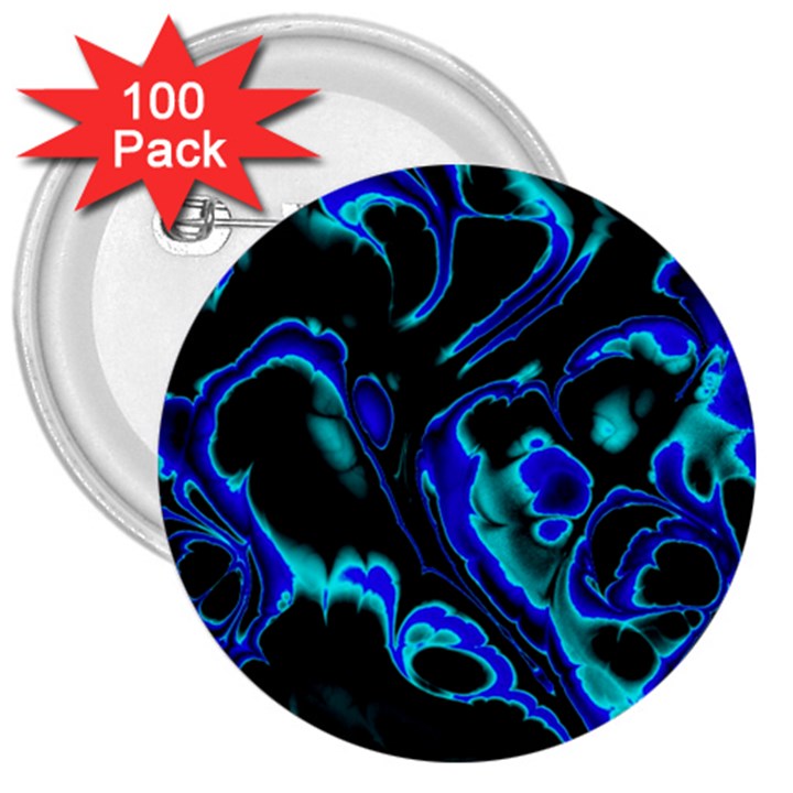 Glowing Fractal C 3  Buttons (100 pack) 