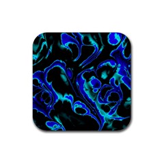 Glowing Fractal C Rubber Coaster (square)  by Fractalworld