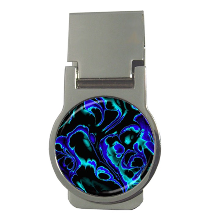 Glowing Fractal C Money Clips (Round) 