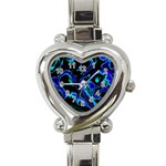 Glowing Fractal C Heart Italian Charm Watch Front