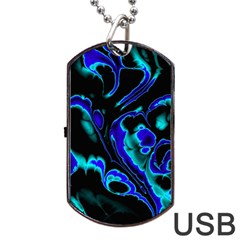 Glowing Fractal C Dog Tag Usb Flash (two Sides) by Fractalworld