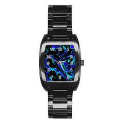 Glowing Fractal C Stainless Steel Barrel Watch by Fractalworld