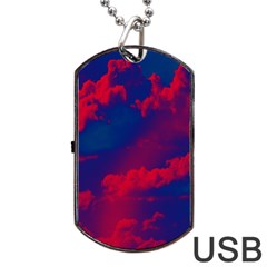 Sky Pattern Dog Tag Usb Flash (one Side) by Valentinaart