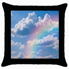 Sky Pattern Throw Pillow Case (black) by Valentinaart