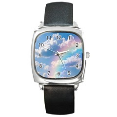 Sky Pattern Square Metal Watch by Valentinaart