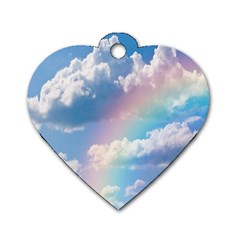 Sky Pattern Dog Tag Heart (two Sides) by Valentinaart