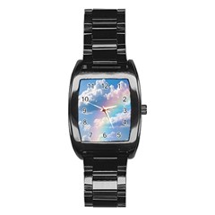 Sky Pattern Stainless Steel Barrel Watch by Valentinaart