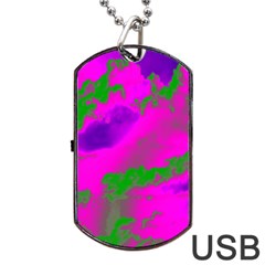 Sky Pattern Dog Tag Usb Flash (one Side) by Valentinaart