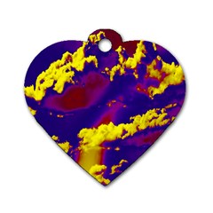 Sky Pattern Dog Tag Heart (two Sides) by Valentinaart