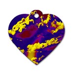 Sky pattern Dog Tag Heart (Two Sides) Front