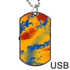 Sky Pattern Dog Tag Usb Flash (one Side) by Valentinaart