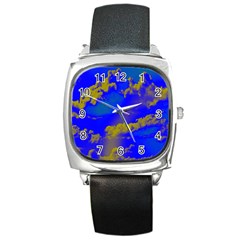 Sky Pattern Square Metal Watch by Valentinaart