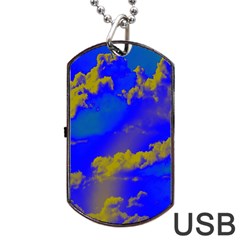 Sky Pattern Dog Tag Usb Flash (one Side) by Valentinaart