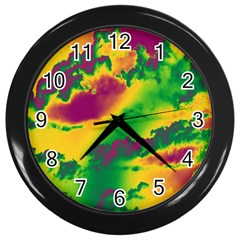 Sky Pattern Wall Clocks (black) by Valentinaart