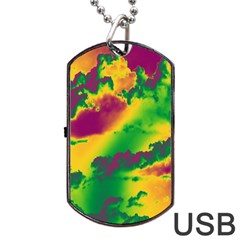 Sky Pattern Dog Tag Usb Flash (one Side) by Valentinaart