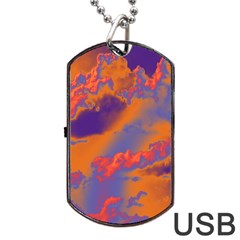 Sky Pattern Dog Tag Usb Flash (one Side) by Valentinaart