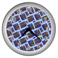 Abstract Pattern Seamless Artwork Wall Clocks (silver)  by Nexatart