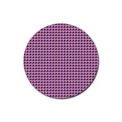 Pattern Grid Background Rubber Round Coaster (4 Pack)  by Nexatart