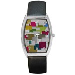 Decor Painting Design Texture Barrel Style Metal Watch Front