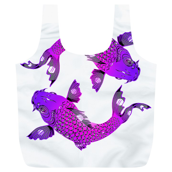 Koi Carp Fish Water Japanese Pond Full Print Recycle Bags (L) 